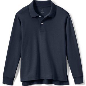 Lands' End Boys School Uni Little Kids Long Sleeve Interlock Polo, NWT